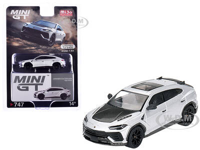 Lamborghini Urus Performante Grigio Nimbus Gray Metallic with Carbon Hood Limited Edition to 5400 pieces Worldwide 1/64 Dieca...