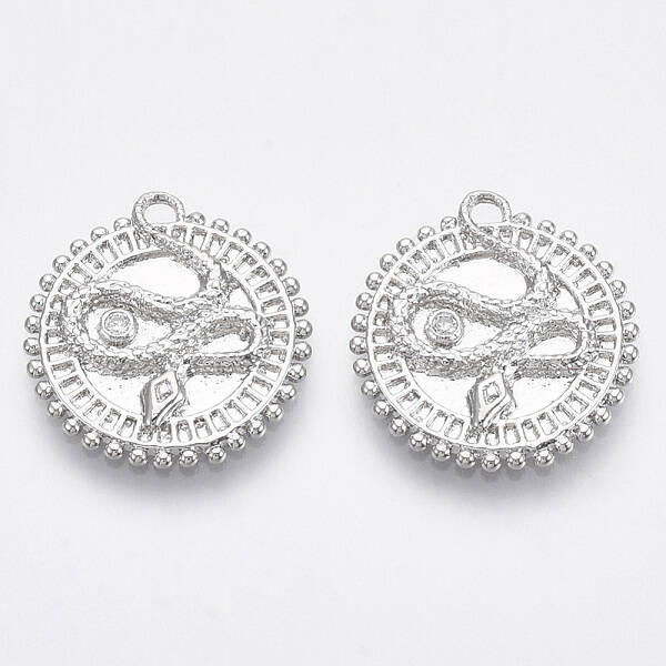Brass Micro Pave Cubic Zirconia Pendants