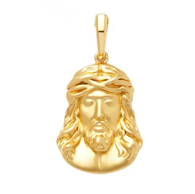 Sterling Silver with Yellow Gold Plated Jesus Piece Pendant