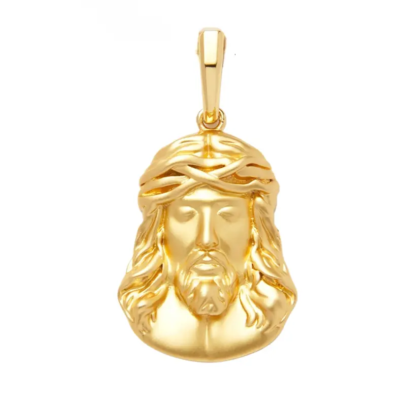 Sterling Silver with Yellow Gold Plated Jesus Piece Pendant