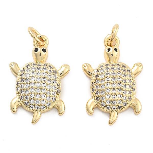Brass Pave Clear Cubic Zirconia Pendants