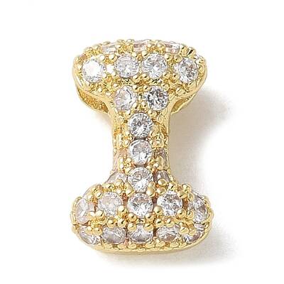 Brass Micro Pave Cubic Zirconia Beads