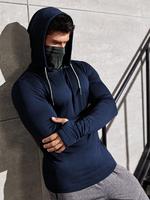 Men's Solid Thermal Lined Hooded Tee, Casual Regular Fit Long Sleeve Hooded Top for Spring & Fall, Fashion Men's Top for Dail...