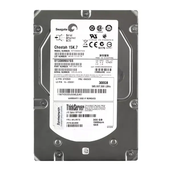46U3572 IBM 300GB 6Gb/s SAS 15000 3.5-Inch Hard Drive