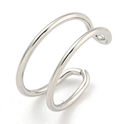 Non-Tarnish 304 Stainless Steel Hollow Open Cuff Ring for Women