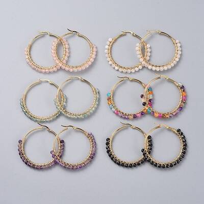 Beaded Hoop Earrings