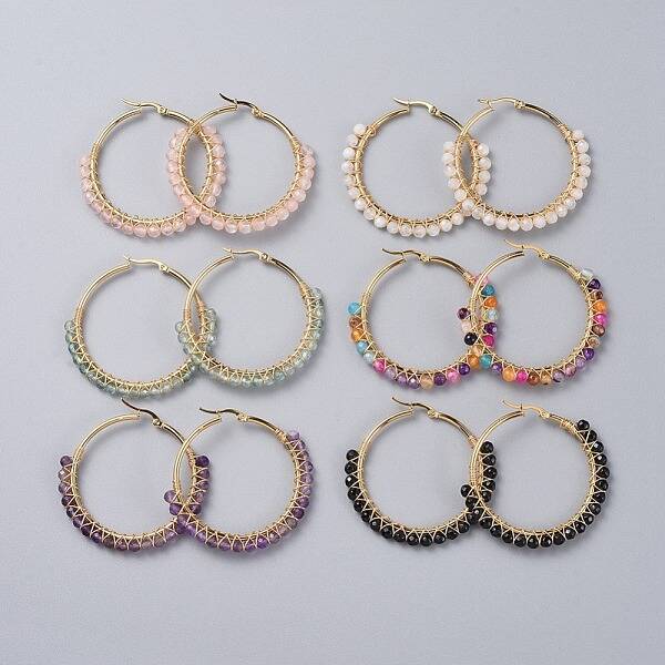 Beaded Hoop Earrings