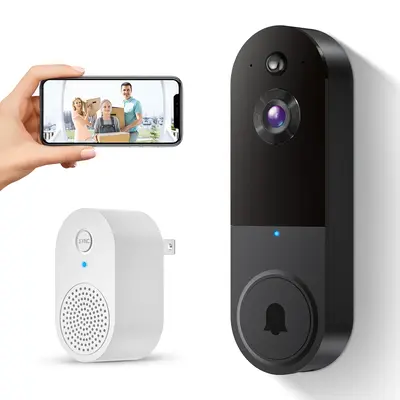 1080p Doorbell Camera Wireless, Smart Video Cam with Chime, AI Human Detection, Two Way Audio, Live View, Night Vision, 2.4G ...