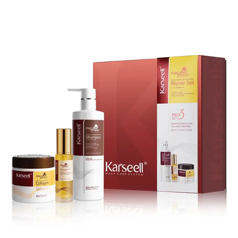 Karseell Collagen Hair Treatment Deep Repair Conditioning, Hair mask Shampoo and Argan Oil Set for Dry Damaged Hair All Hair ...