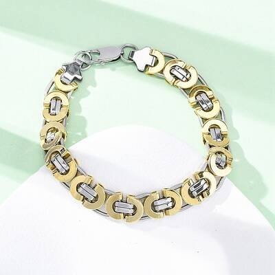 304 Stainless Steel Byzantine Chain Bracelets for Women Men