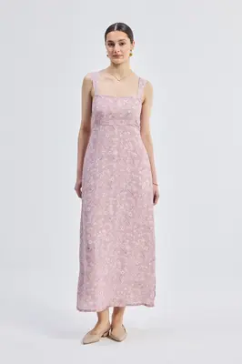 Perfect Floral Maxi with Tapered Straps in Pink | Color: Blossom Blush | Size: 2XL