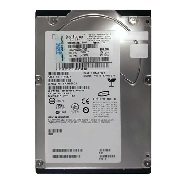 73P8017 IBM 300GB 2Gb/s Fibre Channel 10000 3.5-inch Hard Drive