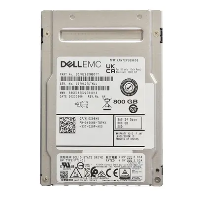 Dell KPM7XVUG960G | 800GB 2.5-inch 24GB/s SAS Mixed-Use (512e) Hot-Pluggable Solid State Drive for PowerEdge G14 - G16 Server...