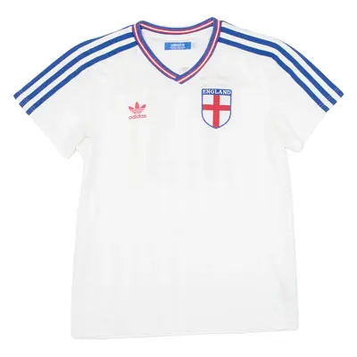 ADIDAS England Mens Football Shirt Jersey White V-Neck S