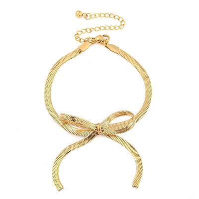 Bowknot 304 Stainless Steel Snake Chain Bracelets for Women