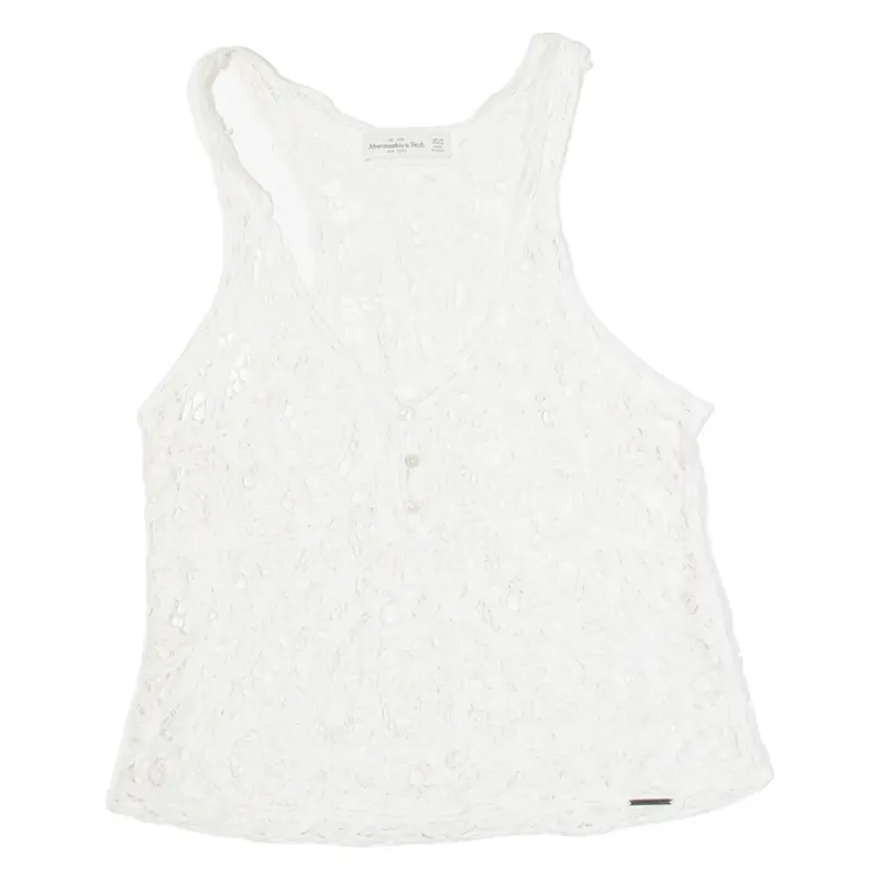 ABERCROMBIE & FITCH Womens Camisole Top White Sleeveless XS