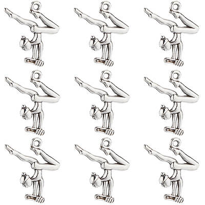 80Pcs Sport Themed Tibetan Style Alloy Pendants