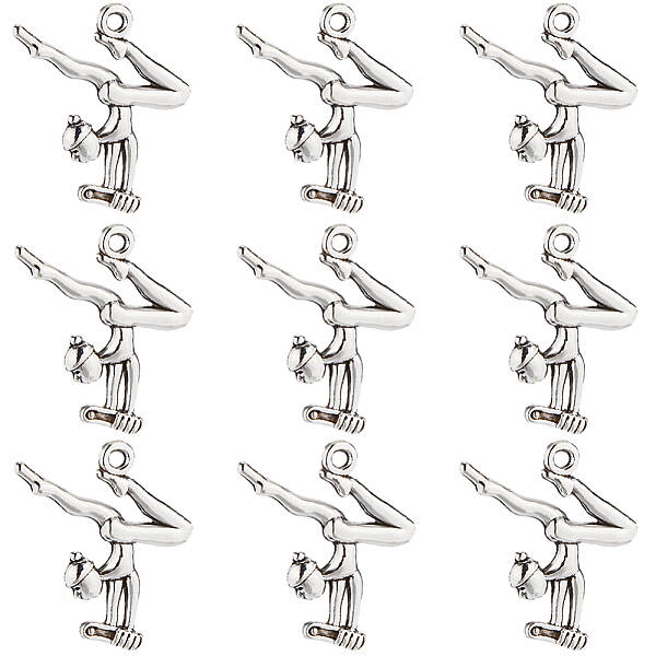 80Pcs Sport Themed Tibetan Style Alloy Pendants
