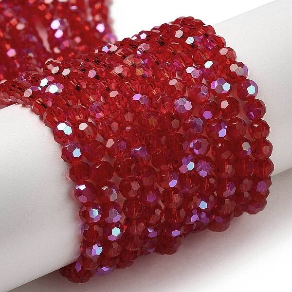Electroplate Transparent Glass Beads Strands