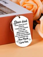 Stainless Steel Dad Keychain, Fashionable Letter Pattern Keychain for Men, Trendy All-match & Exquisite Keychain for Birthday...