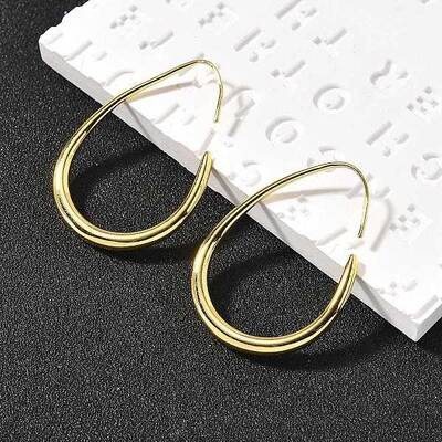 Teardrop Brass Dangle Earrings