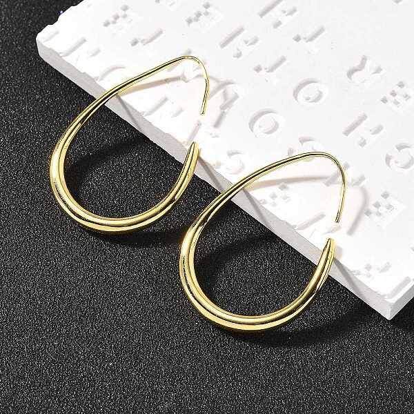 Teardrop Brass Dangle Earrings