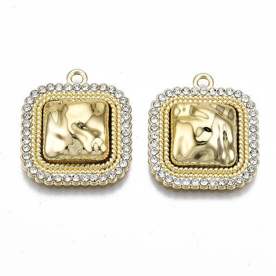 Rack Plating Alloy Crystal Rhinestone Pendants