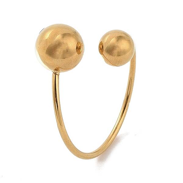 Ion Plating(IP) 304 Stainless Steel Round Cuff Rings for Women