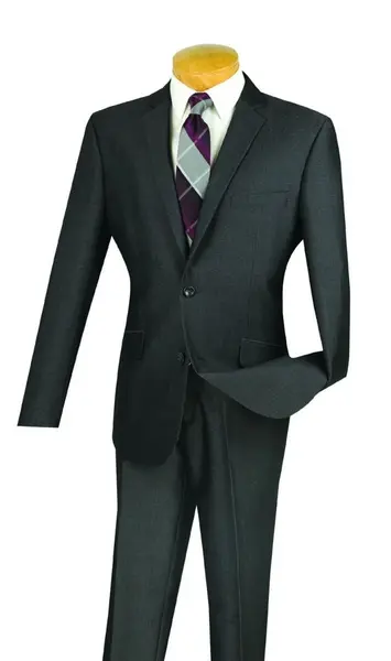 Vinci Men's 2-Piece Slim Fit Textured Weave Suit