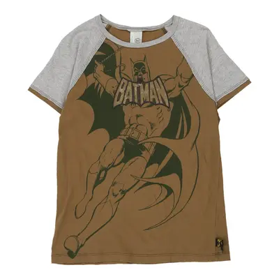 Age 11-12 Batman Benetton Graphic T-Shirt - Medium Brown Cotton