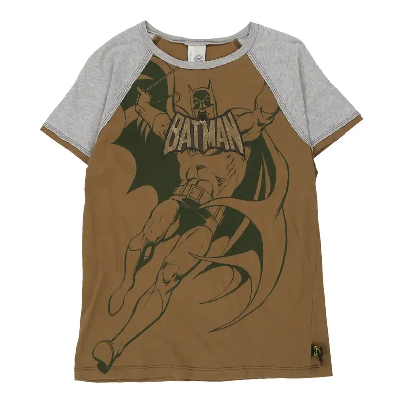 Age 11-12 Batman Benetton Graphic T-Shirt - Medium Brown Cotton