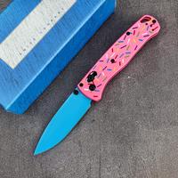 Bugout 535 Donut Pink D2 Blade Acrylic Handle Outdoor Utility Tools for Camping Fishing EDC Knives Great Gifts
