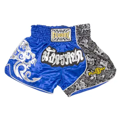 FLUORY Thai Boxing Mens Sports Shorts Blue Relaxed M W26