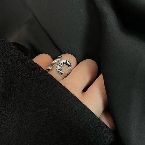 201 Stainless Steel Adjustable Cuff Rings for Women