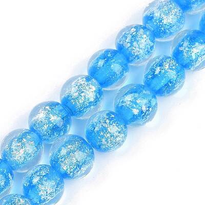 Handmade Gold Foil Lampwork Beads Strands