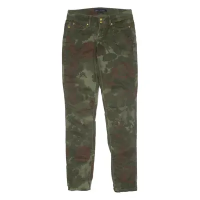 TOMMY HILFIGER Floral Camouflage Womens Trousers Green Slim Skinny W29 L31