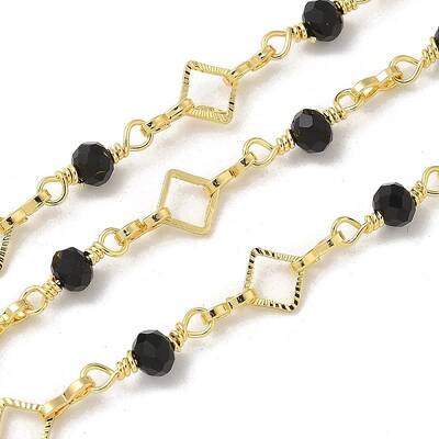 Rack Plating Brass Glass Link Chains