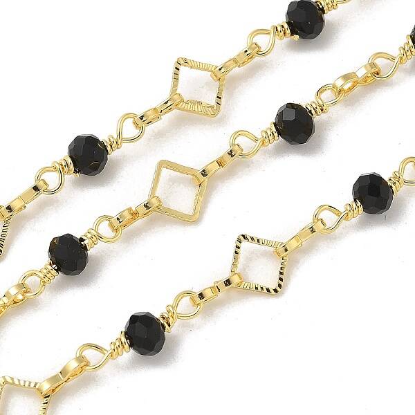 Rack Plating Brass Glass Link Chains