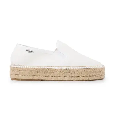 Palma Canvas Espadrille Platform Slip On - White | Select Size: 6.5 US (37EU) | Color: White