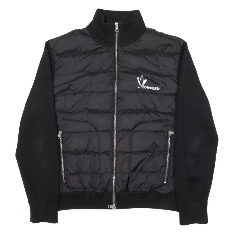 MONCLER Mens Jacket Black Knit Wool 2XL