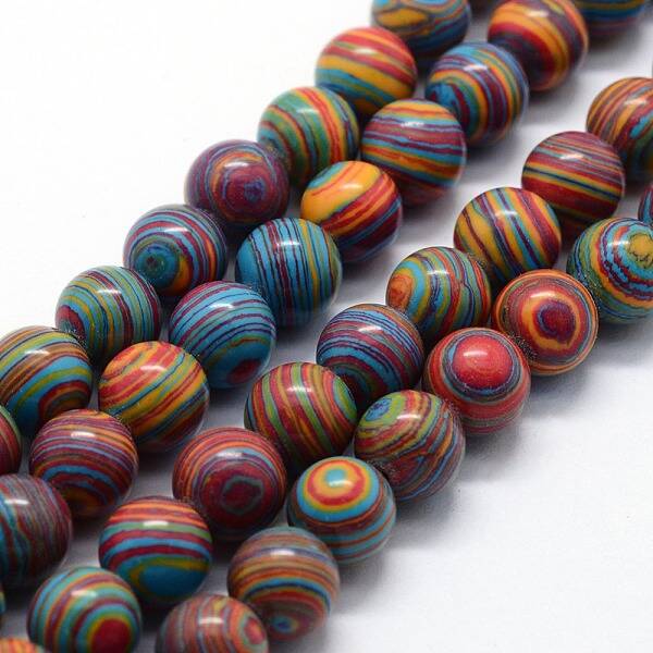 Synthetic Malachite Beads Strands