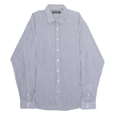 BEN SHERMAN Mens Shirt Blue Striped Long Sleeve L
