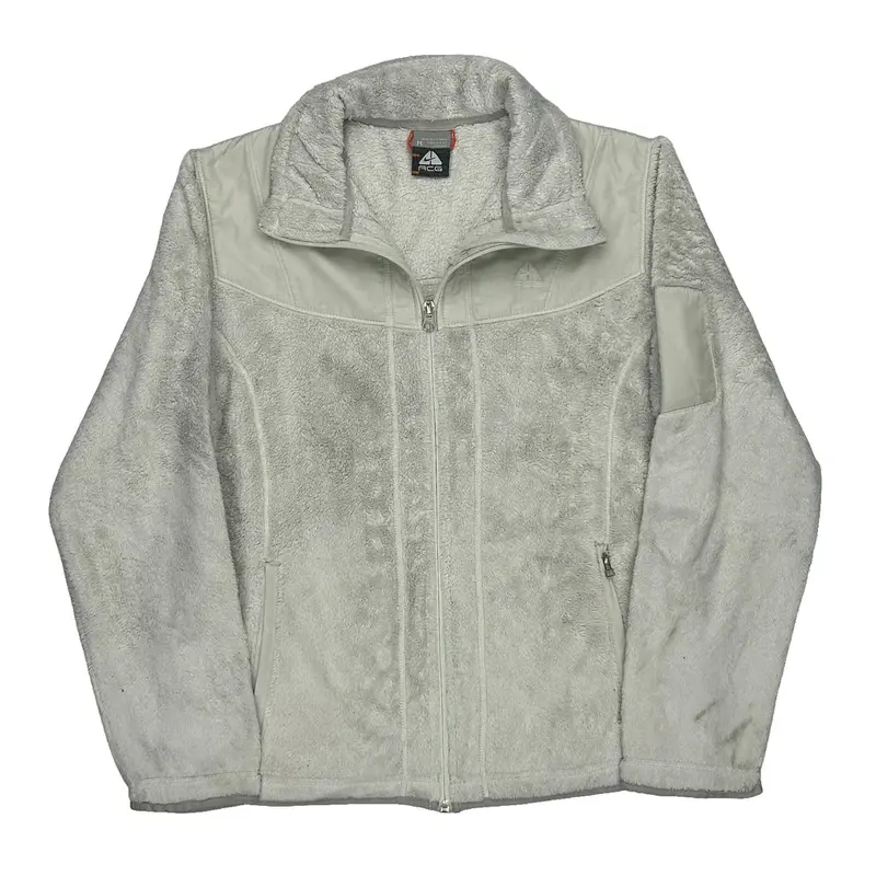 Nike Acg Fleece Jacket - Medium White Polyester