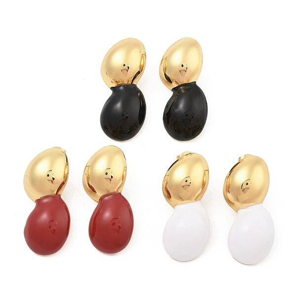 PVD Vacuum Plating Golden 304 Stainless Steel Stud Earrings for Women