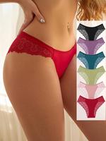 Women's Contrast Lace Panty, Soft Comfy Breathable Knicker for Daily Wear, Underwear for All Seasons