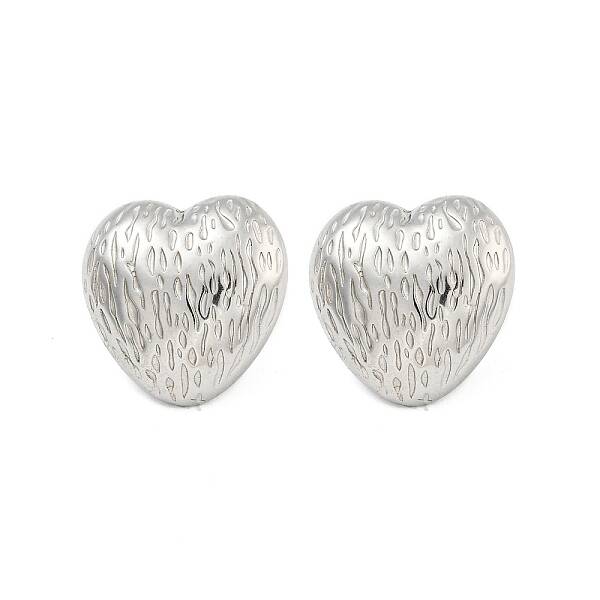 Non-Tarnish Heart 304 Stainless Steel Ear Studs