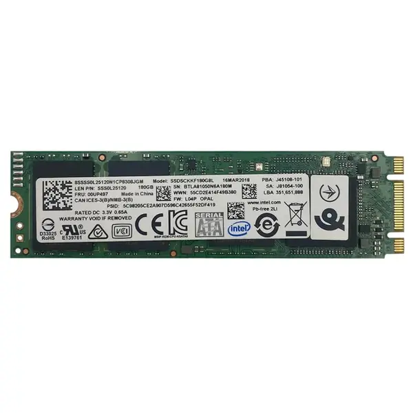 00UP497 Lenovo 180GB Multi-Level Cell SATA 6Gb/s M.2 2280 Solid State Drive