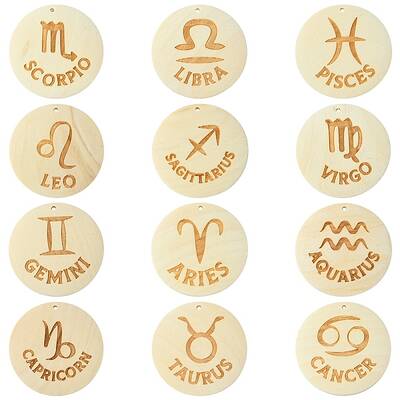 12Pcs 12 Styles Wood Pendants