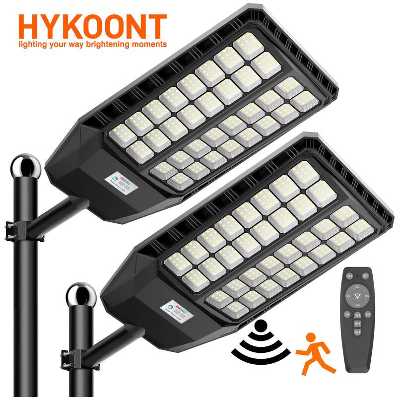Hykoont TW032 Super Bright Solar Outdoor Light 550000Lighting IP66 Waterproof-Motion Sensor Dusk to Dawn Street light wi