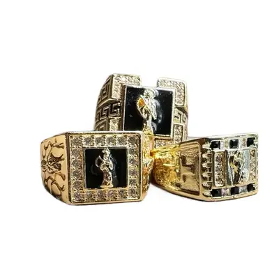 Santa Muerte Ring - Gold Plated, Unique Design, Men's Jewelry